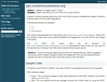 Tablet Screenshot of api.creativecommons.org